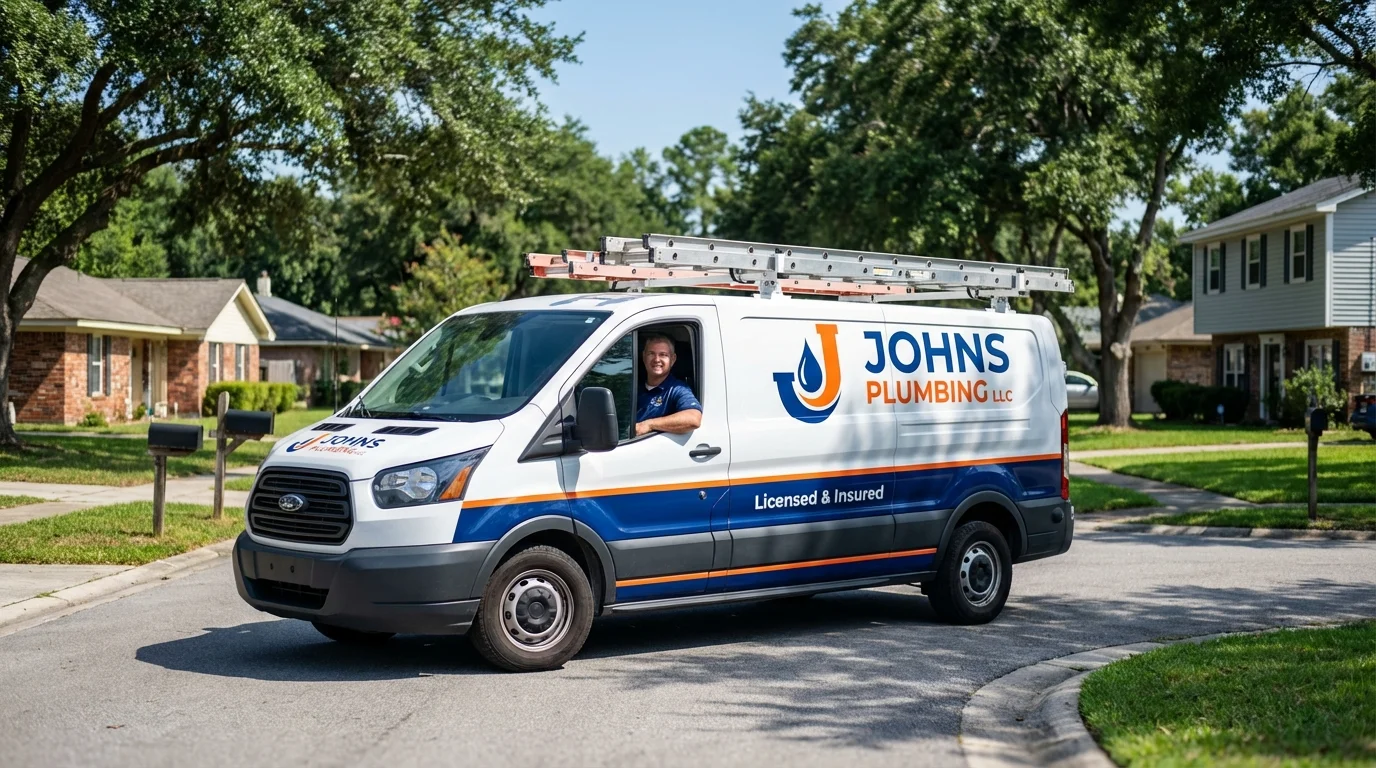 Johns Plumbing LLC service van in Yabucoa, PR